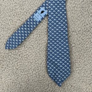 Vineyard Vines Swordfish Silk Tie Blue Hand Picked Marthas Vineyard Made in USA